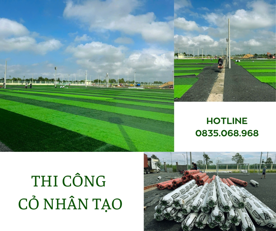 Thi Công Cỏ Nhân Tạo Sân Bóng Chuyên Nghiệp