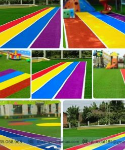 Cỏ nhân tạo màu cho khu vui chơi