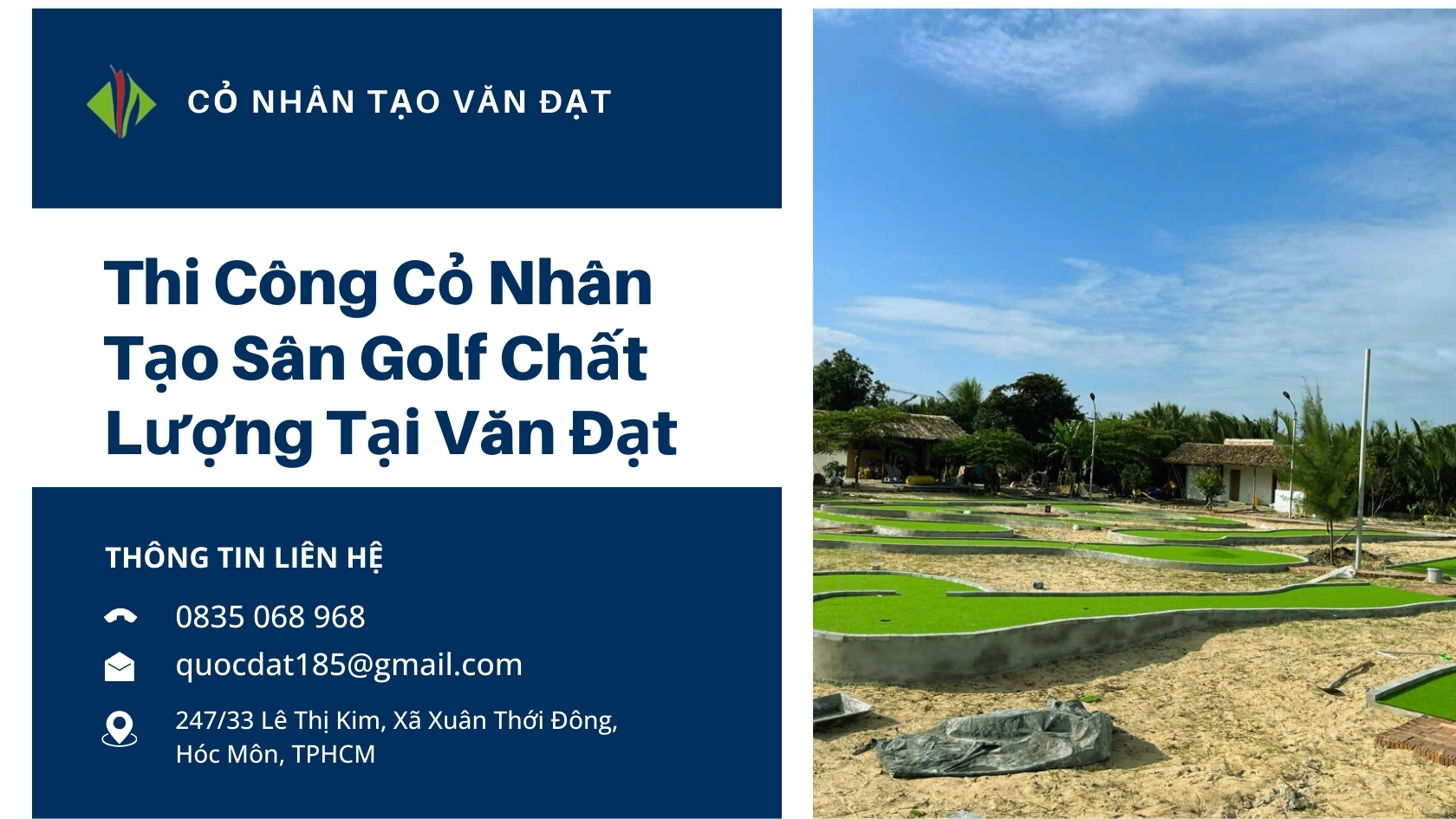 Thi Công Cỏ Nhân Tạo Sân Golf Chất Lượng Tại Văn Đạt