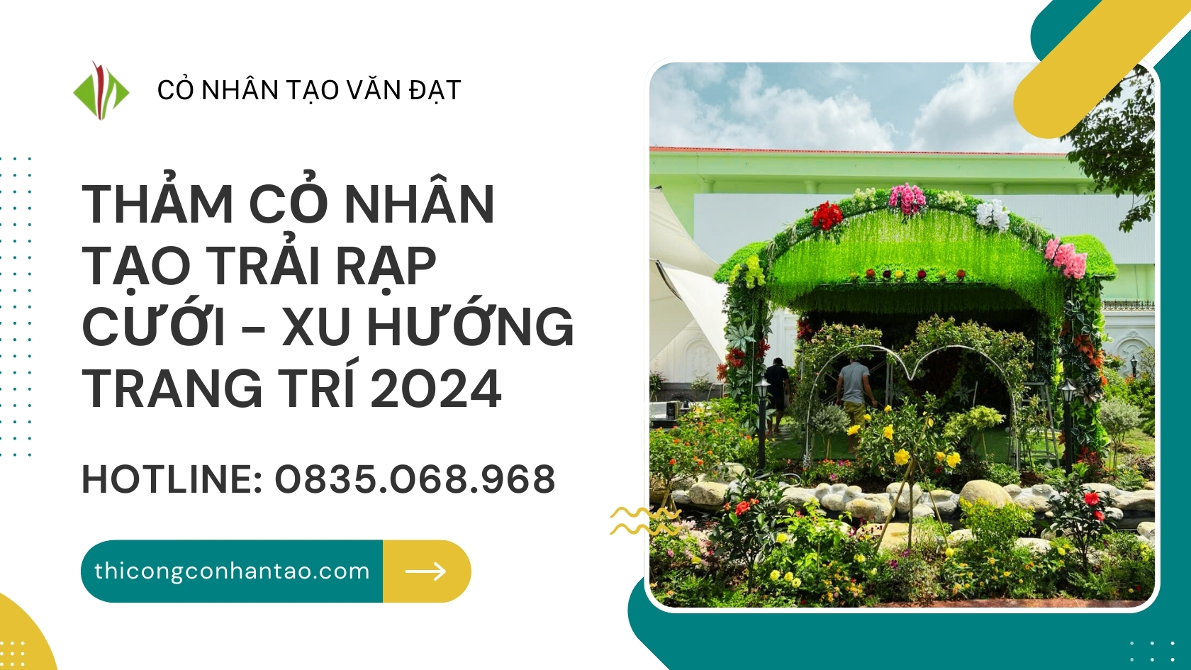 Thảm Cỏ Nhân Tạo Trải Rạp Cưới - Xu Hướng Trang Trí 2025